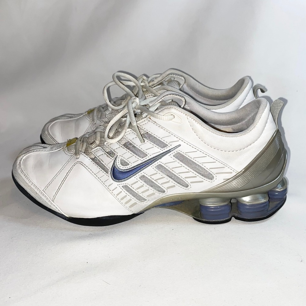 Nike Shox VT White Metallic Silver Blue Womens Running Shoes 312756-141 Size 8 - Picture 7 of 16